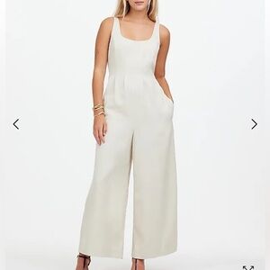 Madewell muted stone Wide-Leg Tank Jumpsuit in Drapey Twill
